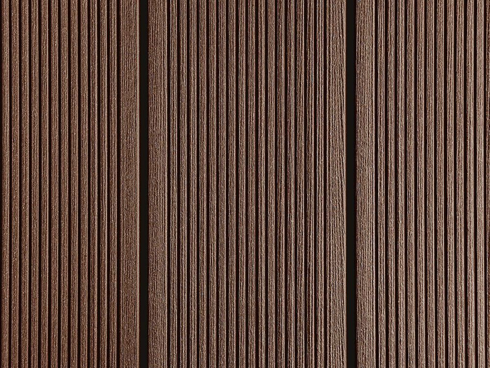 25x138 mm "Die Beliebte massiv", WPC Terrassendielen, beidseitig gebürstet, grob/fein, schwarzbraun, Vollprofil,  BAZ