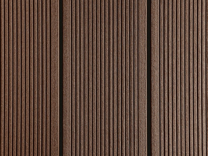 25x138 mm "Die Beliebte massiv", WPC Terrassendielen, beidseitig gebürstet, grob/fein, schwarzbraun, Vollprofil,  BAZ