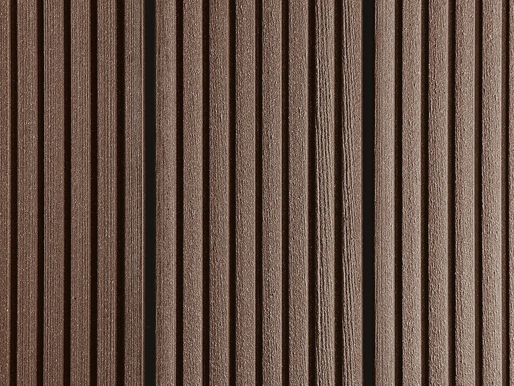 25x138 mm "Die Beliebte massiv", WPC Terrassendielen, beidseitig gebürstet, grob/fein, schwarzbraun, Vollprofil,  BAZ