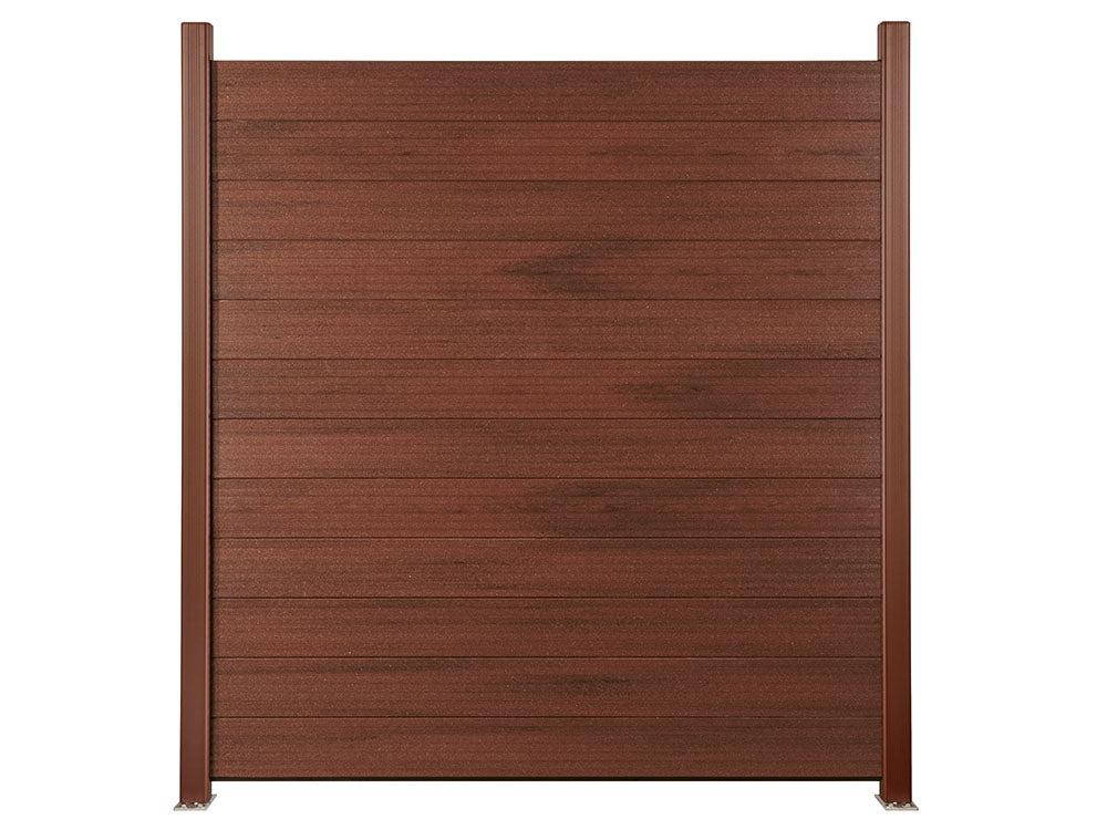 180×174cm Flächenset "Der Effektive" kastanienbraun, Bausatz mit Lamellen, Abschlussprofil und Unterbauleiste