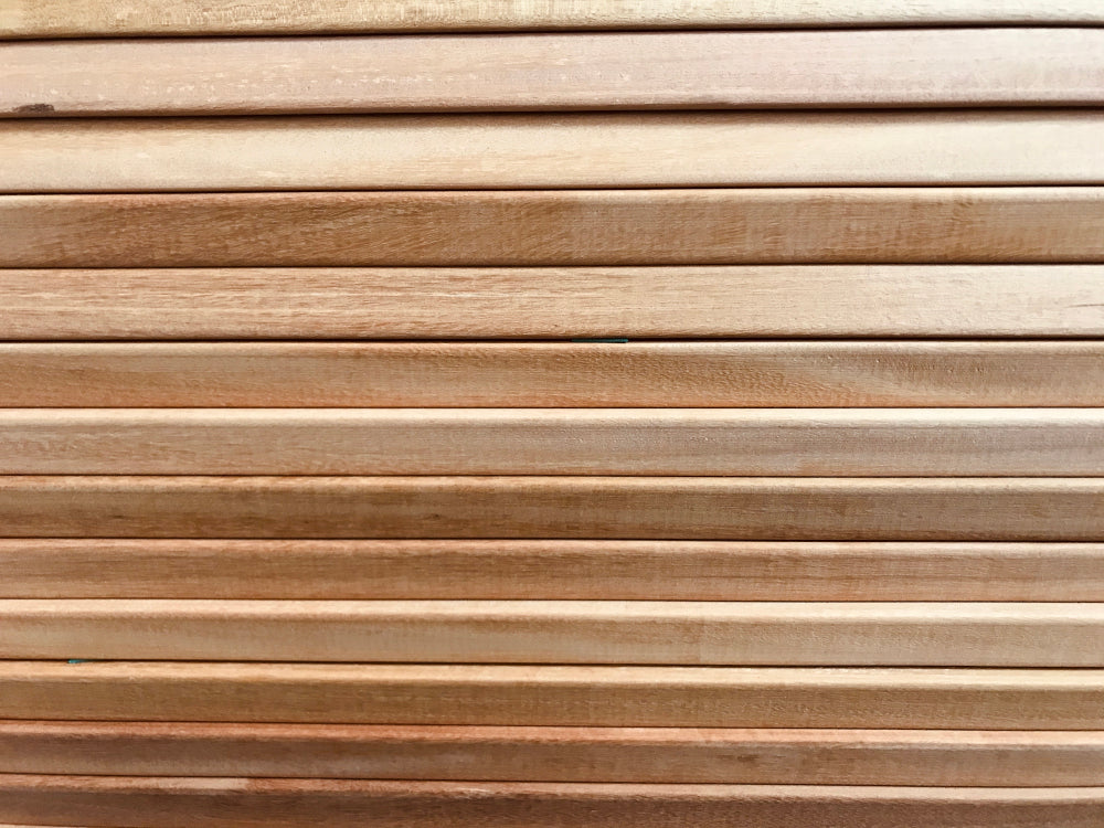 Garapa Rhombusleisten, 20x65 mm,   KD, 15° Schräge, gehobelt, Kanten gerundet