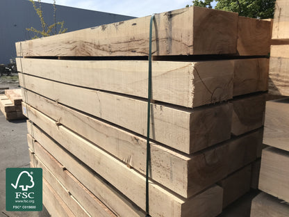 Eiche Gartenschwellen, 150x260 mm, AD, sägerau, Länge: 2,60 m