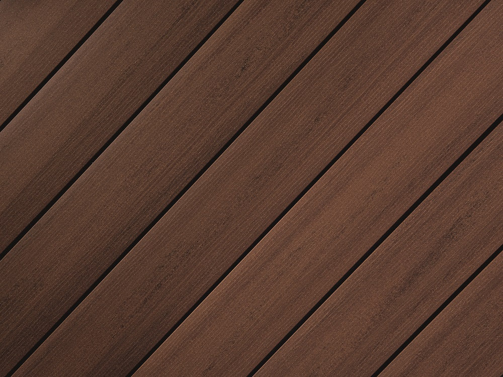 19×140mm "Die Smarte Naturlinie", WPC, kastanienbraun, geprägte Oberfläche, ungebürstet – Bild 3
