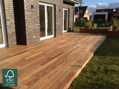 Cumaru Terrassendielen, 21×90mm, KD, glatt/glatt – Bild 6