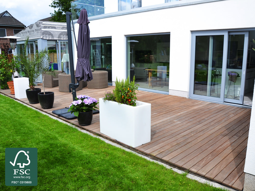 Cumaru Terrassendielen, 21x90 mm, KD, glatt/glatt