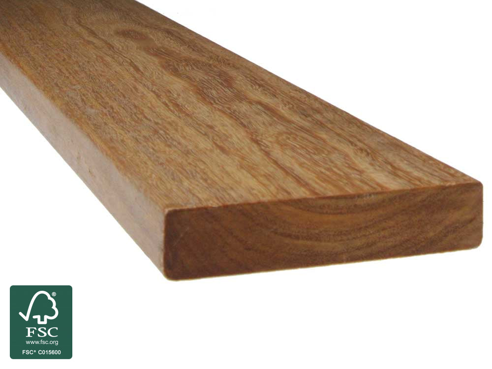 Cumaru Terrassendielen, 21x90 mm, KD, glatt/glatt