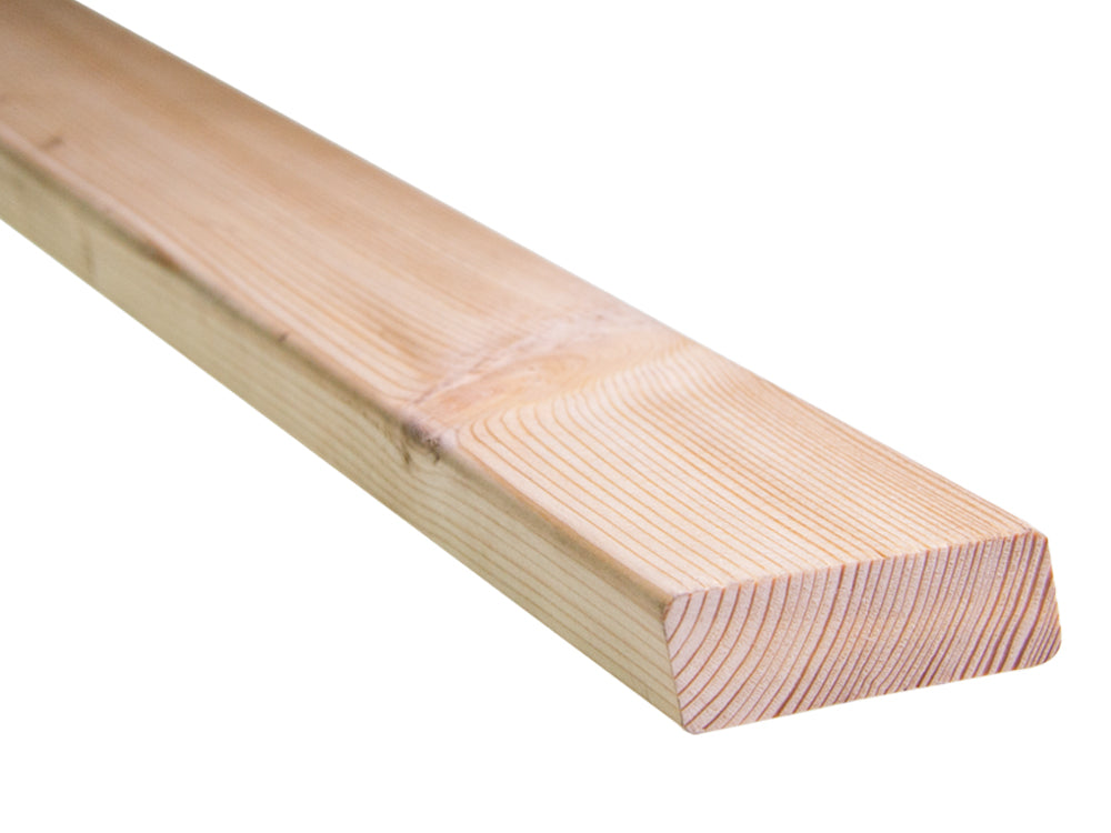 Sibirische Lärche Rhombusleisten, 21x68 mm, KD, glatt gehobelt, 15° Schräge, Kanten gerundet