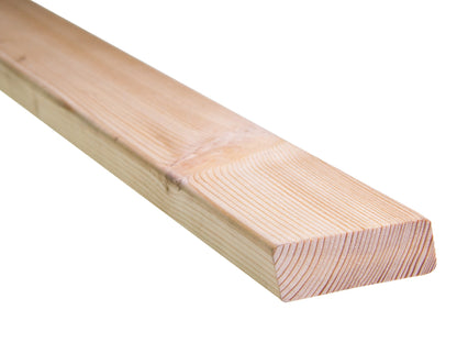 Sibirische Lärche Rhombusleisten, 21x68 mm, KD, glatt gehobelt, 15° Schräge, Kanten gerundet