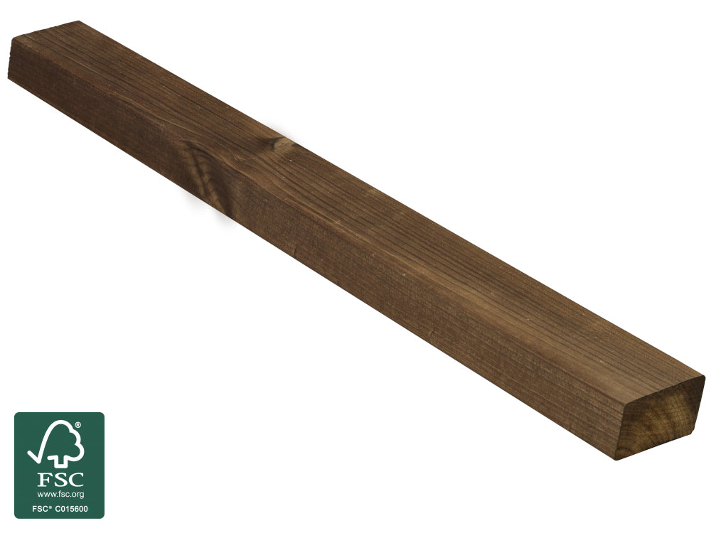 Kebony Character Rhombusleisten, 29x59 mm, Kanten gerundet, gehobelt, 12° Schräge