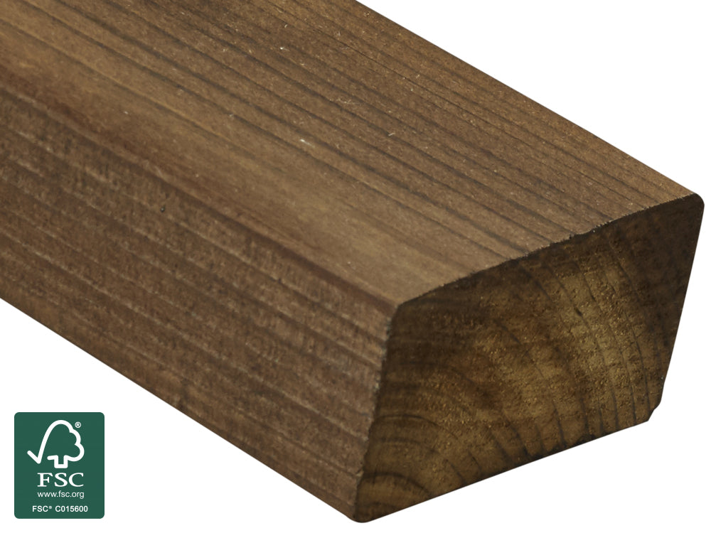 Kebony Character Rhombusleisten, 29x59 mm, Kanten gerundet, gehobelt, 12° Schräge