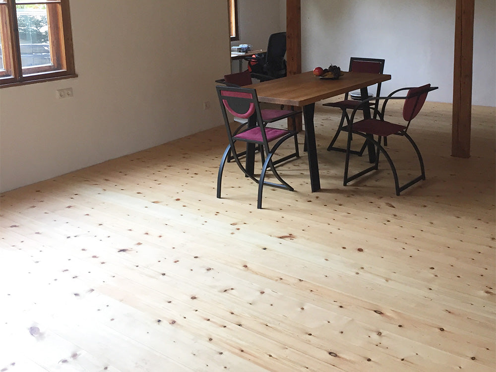 Fichte Massivholzdielen, 27x144 mm, Rustikal, rundum Nut & Feder, mit Microfase Deckbreite 132 mm