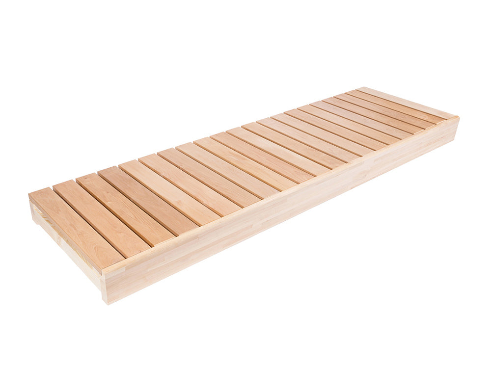 Erle Saunabankmodul 140 mm Höhe, Abmessung: 400x2100 mm inkl. Unterkonstruktionsrahmen