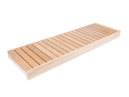 Erle Saunabankmodul 140 mm Höhe, Abmessung: 400x2100 mm inkl. Unterkonstruktionsrahmen