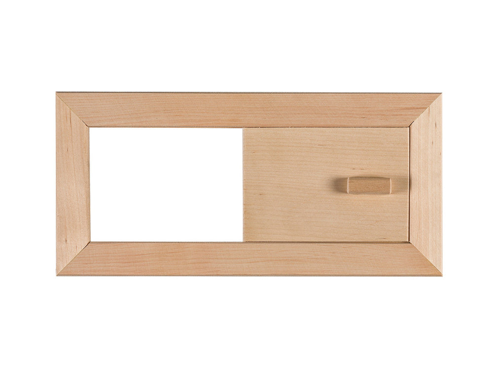 Erle Lüftungsschieber für die Sauna, Länge: 282 mm, Breite: 133 mm