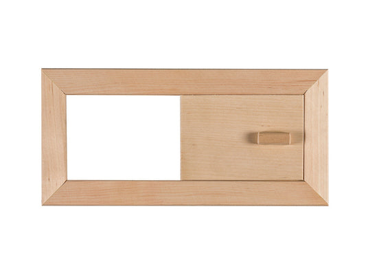 Erle Lüftungsschieber für die Sauna, Länge: 282 mm, Breite: 133 mm