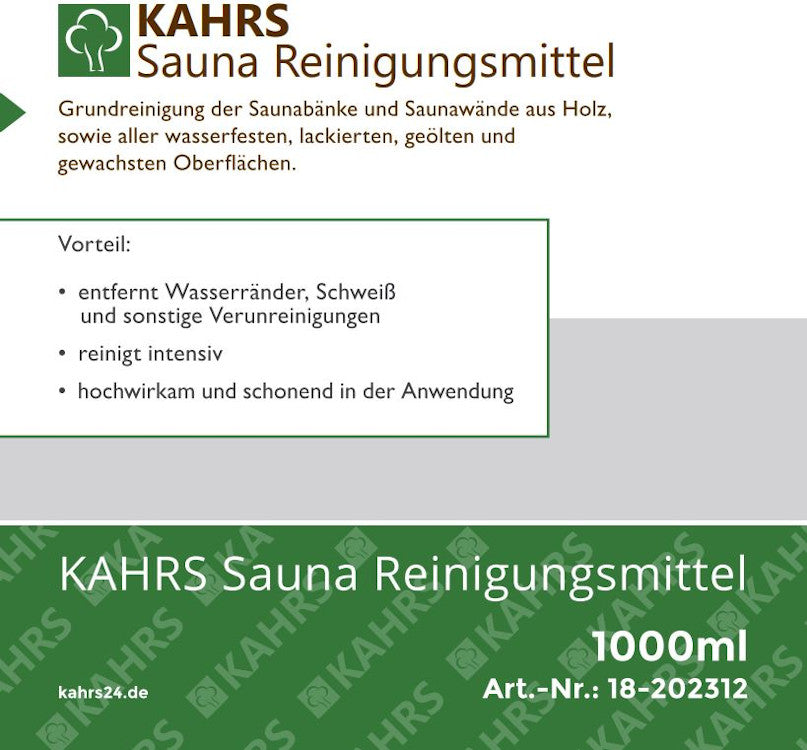 KAHRS Sauna-Reinigungsmittel, 1,00 Liter/ VE, besonders geeignet für Saunaholz