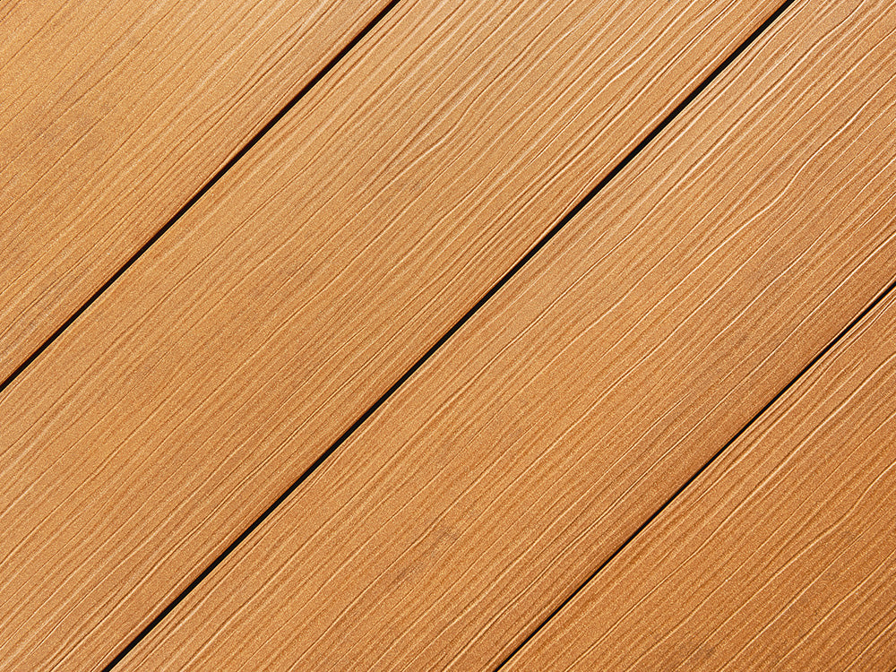"Die Exklusive Large" WPC Terrassendielen, 21×245mm, Eichenbraun, eins. gep., matt, Vollp.