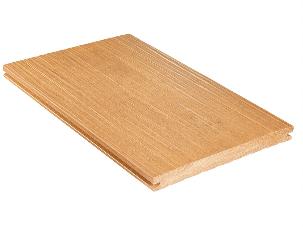 "Die Exklusive Large" WPC Terrassendielen, 21×245mm, Eichenbraun, eins. gep., matt, Vollp.