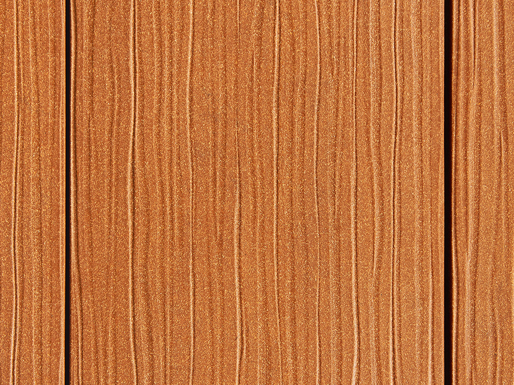 "Die Exklusive Large" WPC Terrassendielen, 21×245mm, Bernsteinbraun eins. gep., matt, Vollp.
