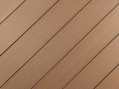 "Die Exklusive" WPC Terrassendielen, 21x162 mm, Terrabraun, einseitig geprägt, matt, Vollprofil