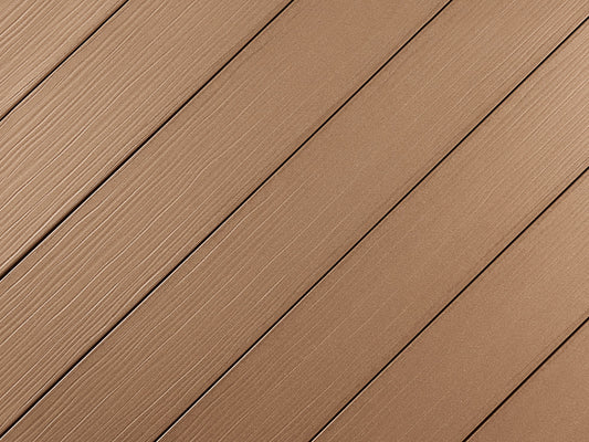 "Die Exklusive" WPC Terrassendielen, 21x162 mm, Terrabraun, einseitig geprägt, matt, Vollprofil