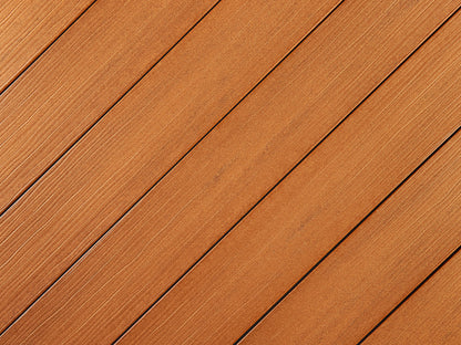 "Die Exklusive" WPC Terrassendielen, 21x162 mm,  Bernsteinbraun, eins. geprägt, matt, Vollprofil