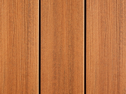 "Die Exklusive" WPC Terrassendielen, 21x162 mm,  Bernsteinbraun, eins. geprägt, matt, Vollprofil