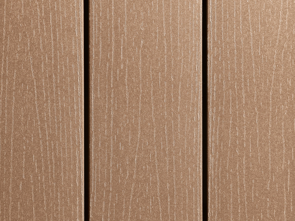 21x139 mm, "Die Kernige", WPC-Terrassendielen, Holzmaserung/fein, terrabraun, Vollprofil
