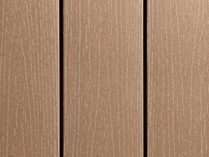 21x139 mm, "Die Kernige", WPC-Terrassendielen, Holzmaserung/fein, terrabraun, Vollprofil
