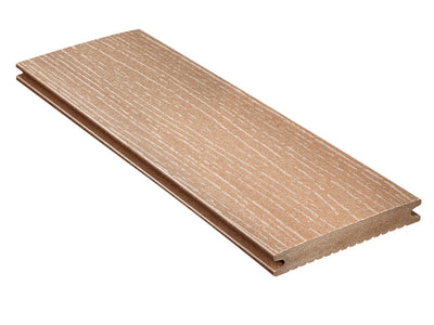21×139mm, "Die Kernige", WPC-Terrassendielen, Holzmaserung/fein, terrabraun, Vollprofil