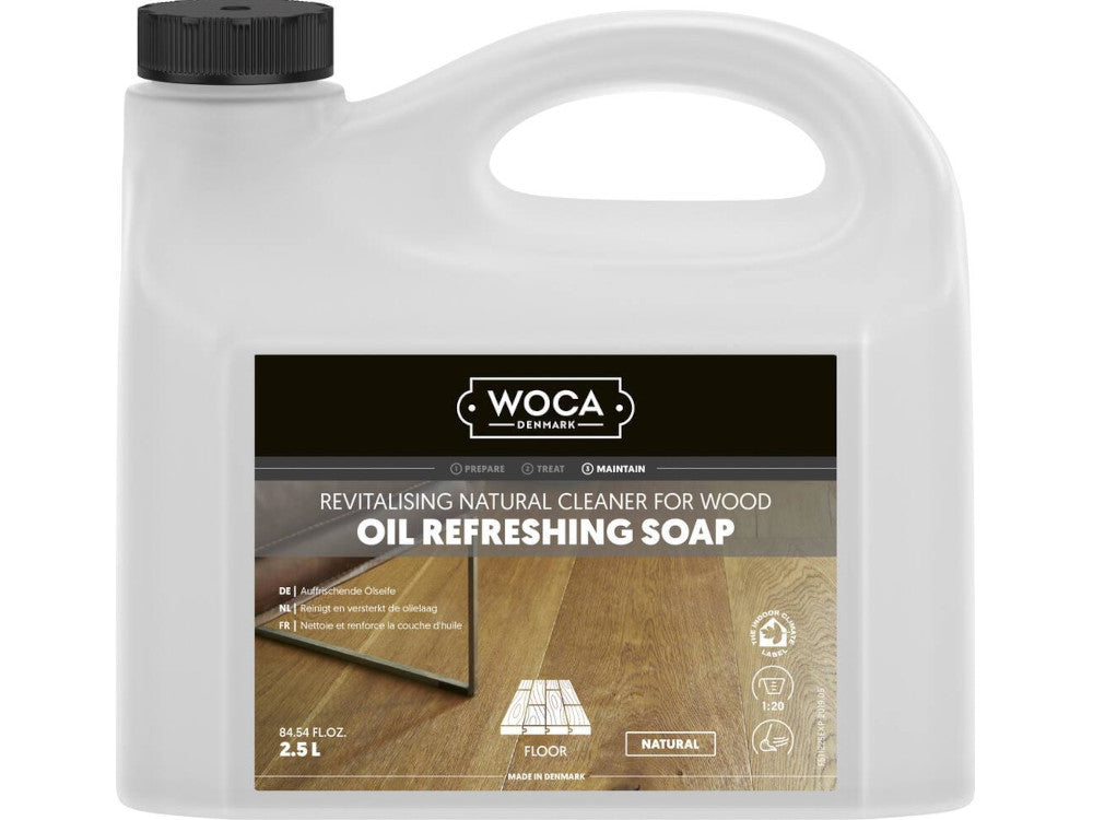 WOCA Öl-Refresher natur, 2,5 L, zur regelmäßigen Reinigung von naturgeölten Holzoberflächen