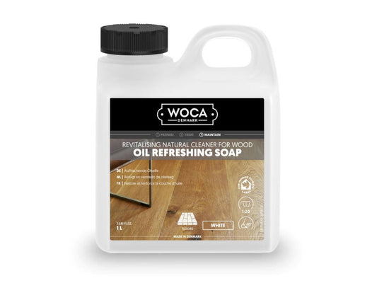 WOCA Öl-Refresher weiß, 1,0 L, zur regelmäßigen Reinigung von weiß geölten Holzoberflächen