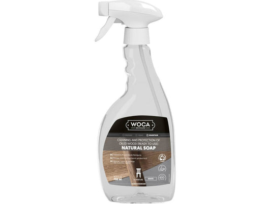 WOCA Holzbodenseife in Sprühflasche, 0,75 L, weiß, zur Reinigung & Pflege weiß geölter Holzoberflächen