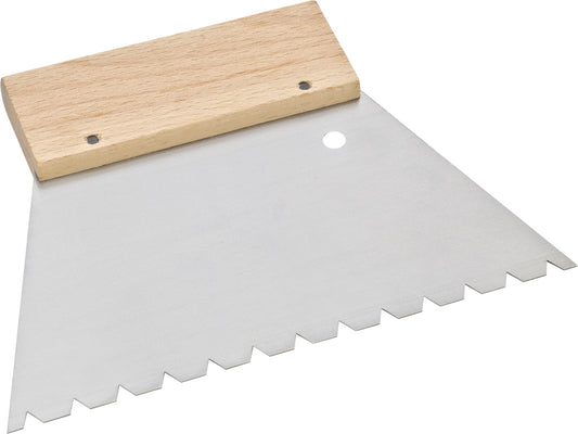 Zahnspachtel B15, 180 mm, gehärteter Stahl, für Verklebung von Massivholzdielen