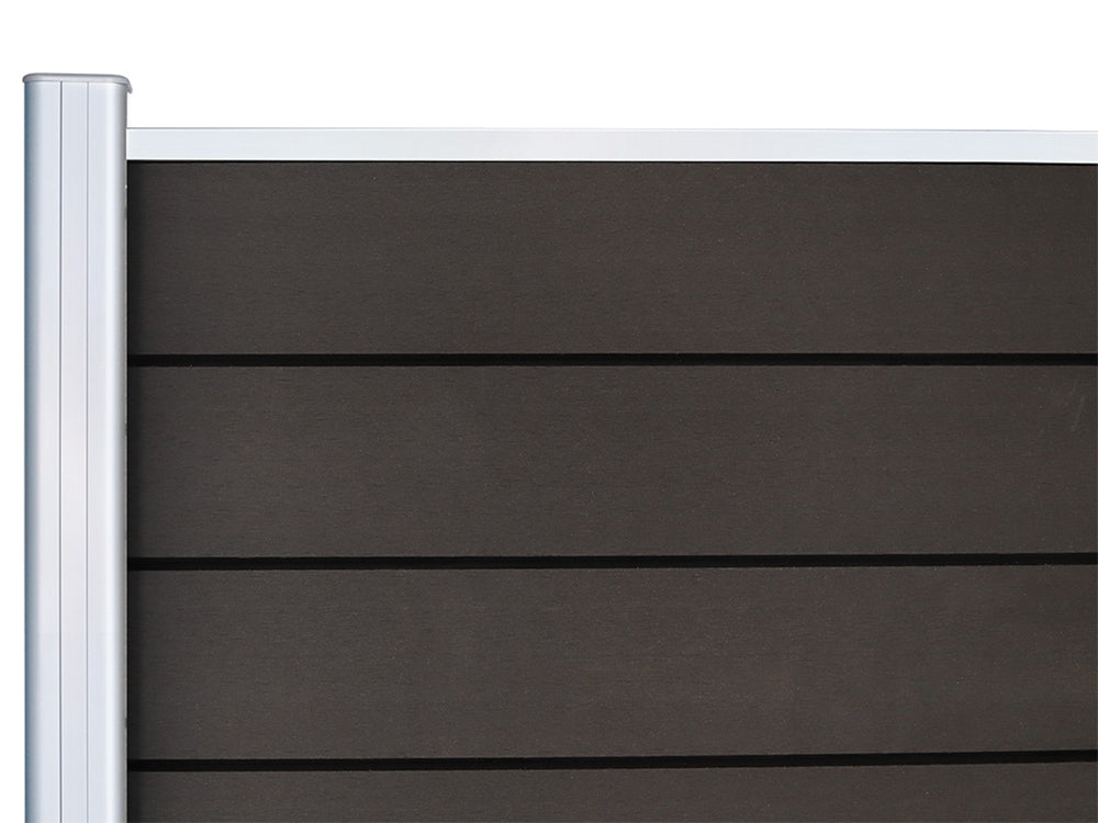 KAHRS WPC Zaunfeld-Set "Lübeck", anthrazit, 12 Zaunbretter 20×161mm, inkl. Alustart- & Endleiste in silber + Fixierungss