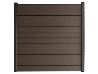 KAHRS WPC Zaunfeld-Set "Lübeck", braun, 12 Zaunbretter 20×161mm, inkl. Alustart- & Endleiste in anthrazitbraun + Fixieru