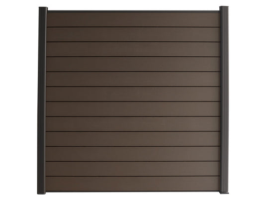 KAHRS WPC Zaunfeld-Set "Lübeck", braun, 12 Zaunbretter 20×161mm, inkl. Alustart- & Endleiste in anthrazitbraun + Fixieru