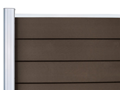 KAHRS WPC Zaunfeld-Set "Lübeck", braun, 12 Zaunbretter 20×161mm, inkl. Alustart- & Endleiste in silber + Fixierungsstang