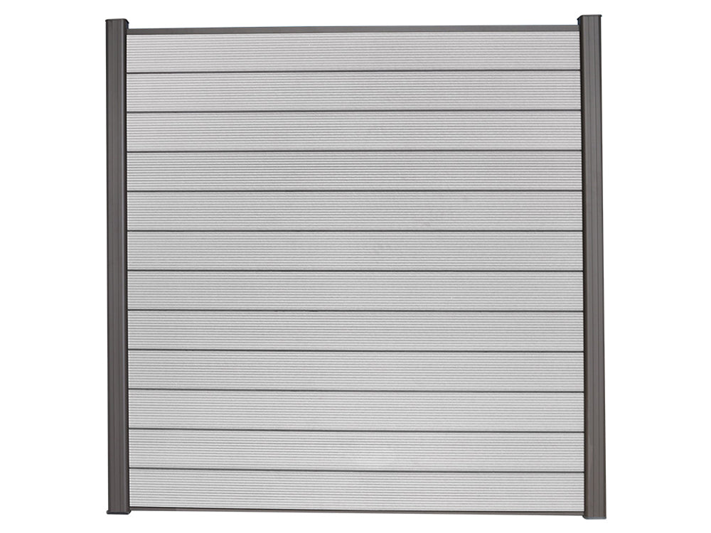 KAHRS WPC Zaunfeld-Set "Lübeck", grau, 12 Zaunbretter 20×161mm, inkl. Alustart- & Endleiste in anthrazitbraun + Fixierun