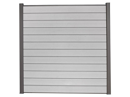 KAHRS WPC Zaunfeld-Set "Lübeck", grau, 12 Zaunbretter 20×161mm, inkl. Alustart- & Endleiste in anthrazitbraun + Fixierun