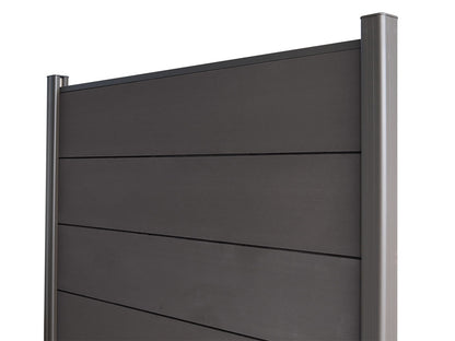 KAHRS WPC Zaunfeld-Set "Lübeck XL", anthrazit, 6 Zaunbretter 20×307mm, inkl. Alustart- & Endleiste in anthrazitbraun + F