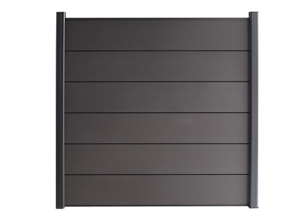 KAHRS WPC Zaunfeld-Set "Lübeck XL", anthrazit, 6 Zaunbretter 20×307mm, inkl. Alustart- & Endleiste in anthrazitbraun + F