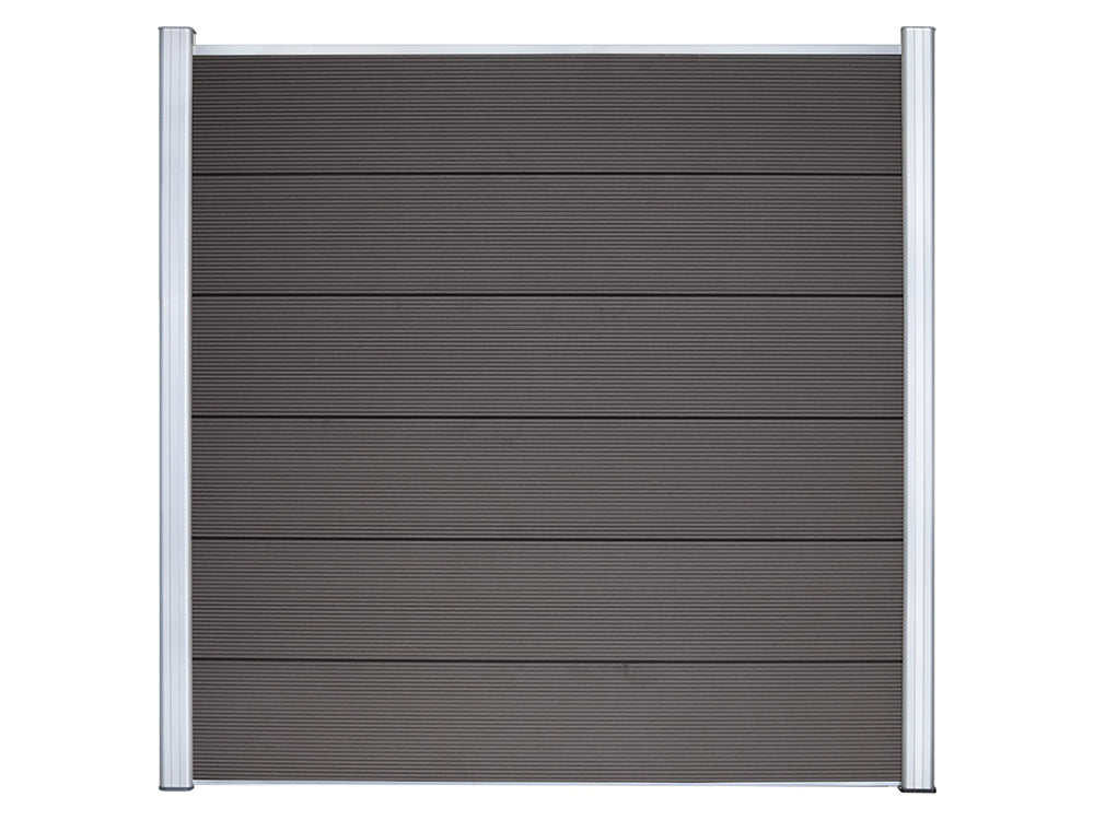 KAHRS WPC Zaunfeld-Set "Lübeck XL", anthrazit, 6 Zaunbretter 20×307mm, inkl. Alustart- & Endleiste in silber + Fixierung
