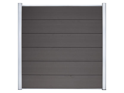 KAHRS WPC Zaunfeld-Set "Lübeck XL", anthrazit, 6 Zaunbretter 20×307mm, inkl. Alustart- & Endleiste in silber + Fixierung