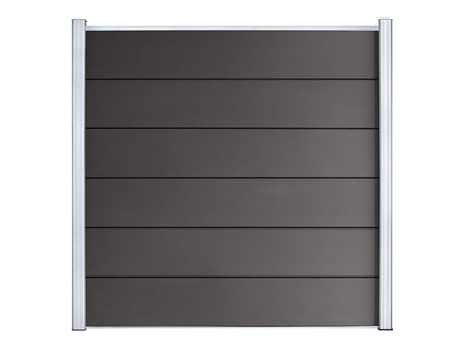 KAHRS WPC Zaunfeld-Set "Lübeck XL", anthrazit, 6 Zaunbretter 20×307mm, inkl. Alustart- & Endleiste in silber + Fixierung