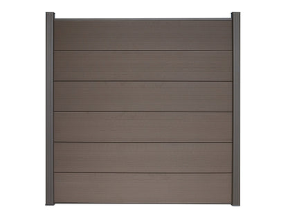 KAHRS WPC Zaunfeld-Set "Lübeck XL", braun, 6 Zaunbretter 20×307mm, inkl. Alustart- & Endleiste in anthrazitbraun + Fixie