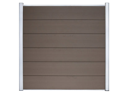 KAHRS WPC Zaunfeld-Set "Lübeck XL", braun, 6 Zaunbretter 20×307mm, inkl. Alustart- & Endleiste in silber + Fixierungssta