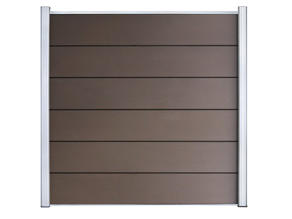 KAHRS WPC Zaunfeld-Set "Lübeck XL", braun, 6 Zaunbretter 20×307mm, inkl. Alustart- & Endleiste in silber + Fixierungssta