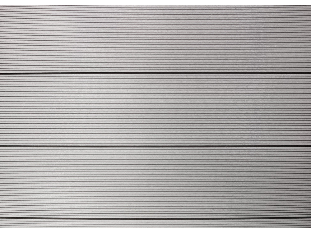 KAHRS WPC Zaunfeld-Set "Lübeck XL", grau, 6 Zaunbretter 20×307mm, inkl. Alustart- & Endleiste in silber + Fixierungsstan