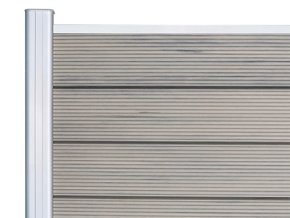 KAHRS WPC Zaunfeld-Set "Berlin", steingrau, 12 Zaunbretter 20×161mm, inkl. Alustart- & Endleiste in silber + Fixierungss